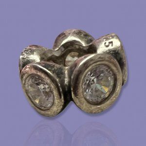 Rare PANDORA Sterling Silver S925 ALE CZ LIGHTS SPACER CHARM RETIRED 790226CZ